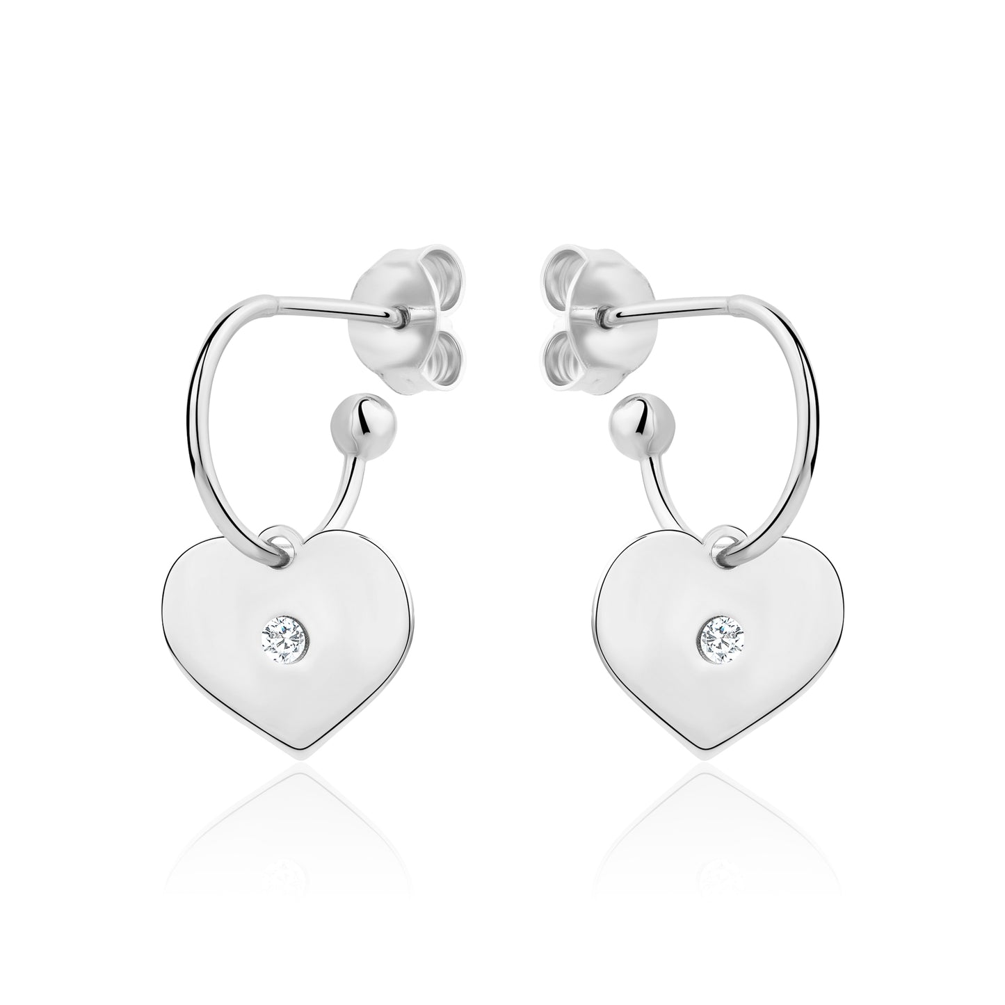 Semi Hoops Heart Charm