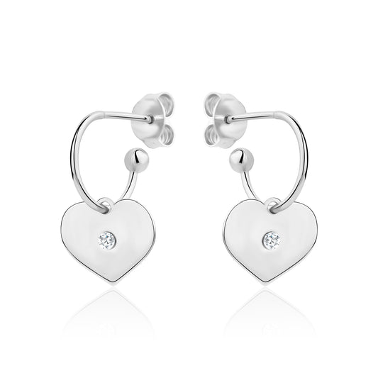Semi Hoops Heart Charm